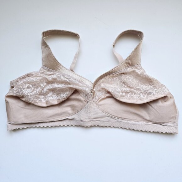 Glamorise MagicLift Original Support 1000 Wireless Beige Full Coverage Bra 50C - Picture 1 of 10